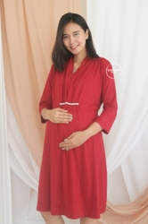 MAMA HAMIL Momo Dress Baju Hamil Menyusui Katun Kaos Adem Nyaman Murah Modis Elegant Simple Kondangan Outfit   DRO 959 27  large